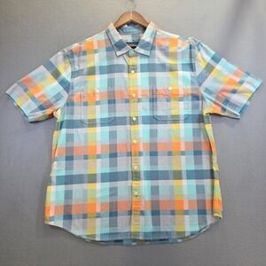 Tommy Bahama Men's Short Sleeve Plaid Button Up Shirt Size 2XL